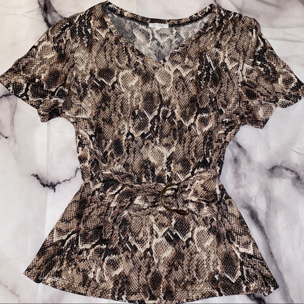 Snake Print Belted Top